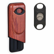 Lotus Cigar Cutter and Case with Wood Print Gift Set