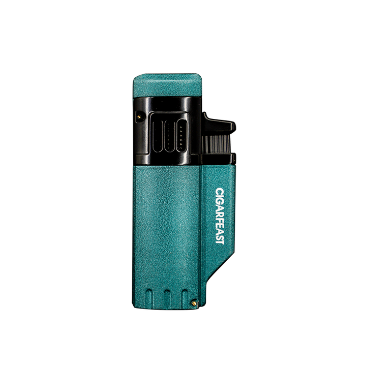 CIGARFEAST CIGAR LIGHTER 4 JET TORCH BLUE FLAME GAS BUTANE REFILLABLE