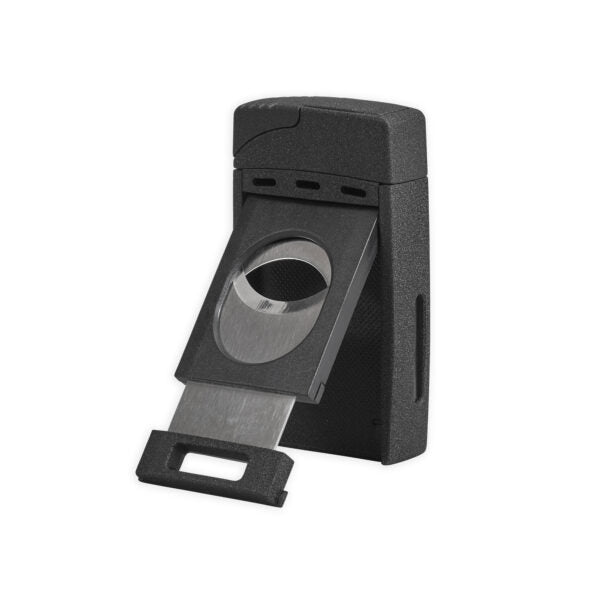 Lotus Sickle Dual Torch Flame Lighter With Guillotine Cigar Cutter