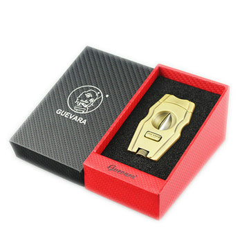 CIGAR CUTTER V-CUT STAINLESS STEEL WITH PUNCH