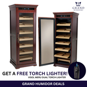 The Remington Electric Cabinet Humidor by Prestige Import Group - 2000 Cigar ct + Lighter Combo