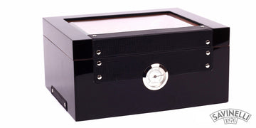 Savinelli Black Glasstop Humidor