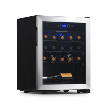 Newair Freestanding 23 Bottle Compressor Wine Fridge in Stainless Steel, Adjustable Racks and Exterior Digital Thermostat?