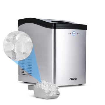 Newair Nugget Ice Maker, Sonic Speed Countertop Crunchy Ice Pellet Machine 45 lbs. of Ice a Day in Stainless Steel, Melt-Resistant Interior, Self-Cleaning Function and BPA-Free Parts, Perfect for Home, Kitchen, and More