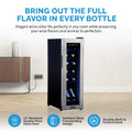 Newair 12 Bottle Wine Cooler Refrigerator, Freestanding Wine Fridge with Stainless Steel & Double-Layer Tempered Glass Door, Quiet Compressor Cooling for Reds, Whites, and Sparkling Wine, 41F-64F Digital Temperature Control, Removable & Adjustable Racks