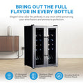 Newair 24?Bottle Wine Cooler Refrigerator, French Door Dual Temperature Zones, Freestanding Wine Fridge with Stainless Steel & Double-Layer Tempered Glass Door, Quiet Compressor Cooling for Reds, Whites, and Sparkling Wine