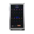 Newair Freestanding 28?Bottle Dual Zone Wine Fridge?in Stainless Steel and Adjustable Racks