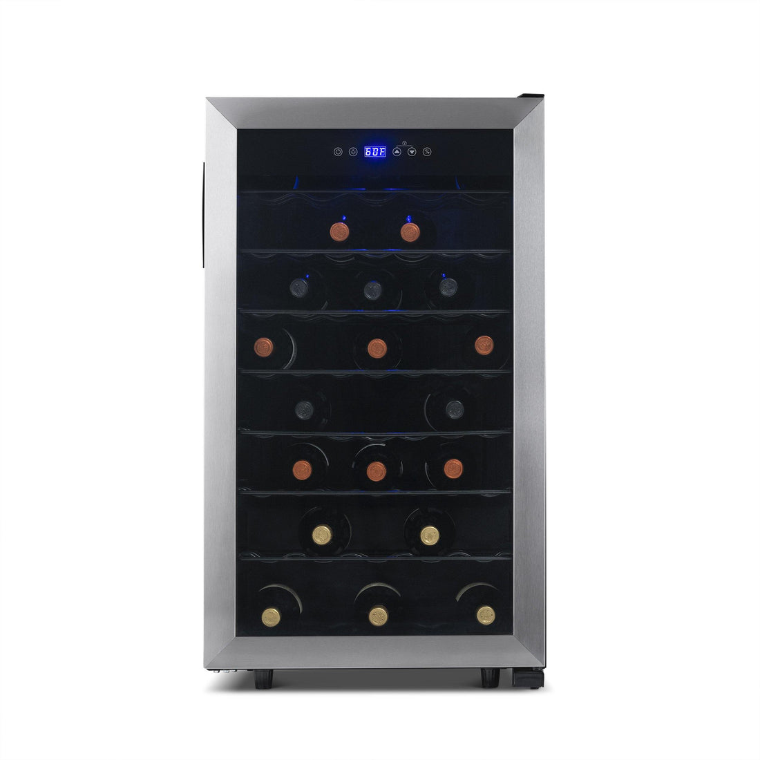 Newair Freestanding 50 Bottle Compressor Wine Fridge in Stainless Steel, Adjustable Racks