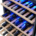 Newair 24” Built-in 46 Bottle Dual Zone Wine Fridge in Stainless Steel, Quiet Operation with Beech Wood Shelves