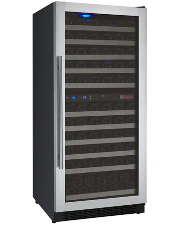 Allavino 24" Wide FlexCount II Tru-Vino 121 Bottle Dual Zone Stainless Steel Right Hinge Wine Refrigerator