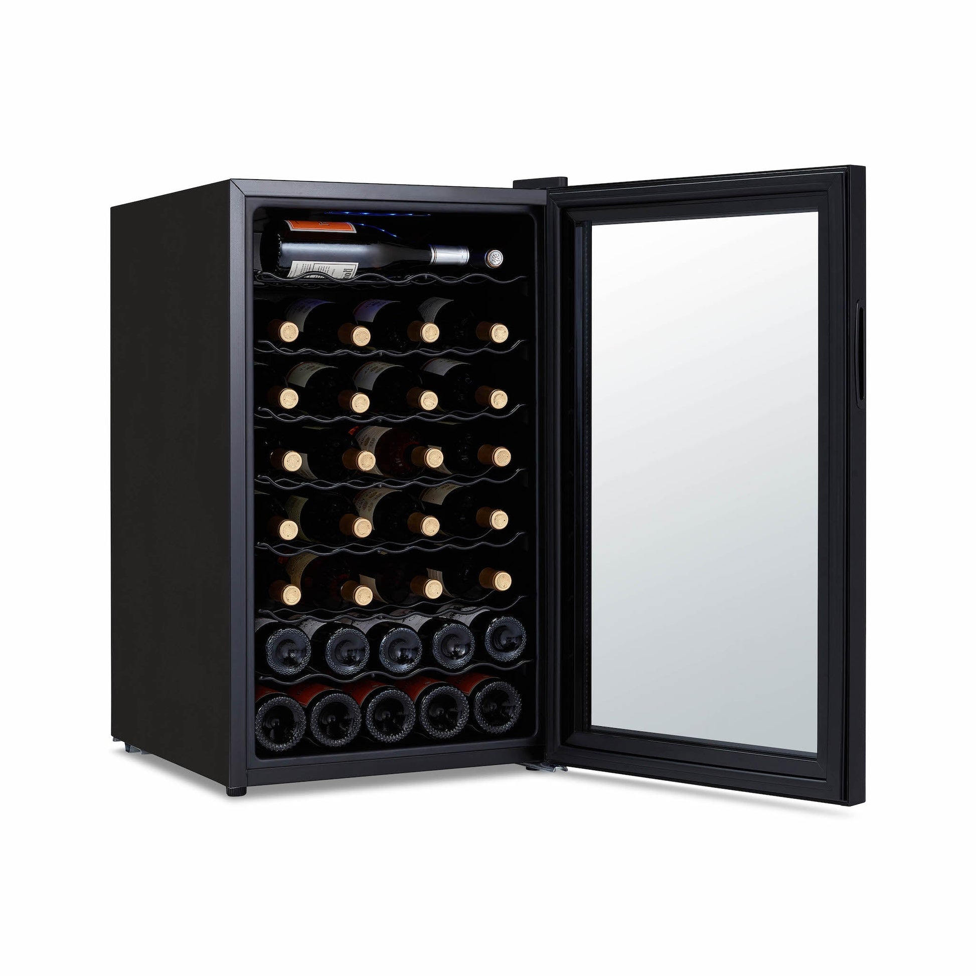 Newair® Shadow?? Series Wine Cooler Refrigerator 51 Bottle, Freestanding Mirrored Wine Fridge with Double-Layer Tempered Glass Door & Compressor Cooling for Reds, Whites, and Sparkling Wine, 41f-64f Digital Temperature Control