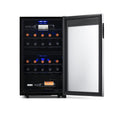 Newair Freestanding 28?Bottle Dual Zone Wine Fridge?in Stainless Steel and Adjustable Racks