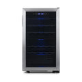 Newair Freestanding 28?Bottle Dual Zone Wine Fridge?in Stainless Steel and Adjustable Racks