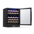 Newair 24” Built-in 46 Bottle Dual Zone Wine Fridge in Black Stainless Steel