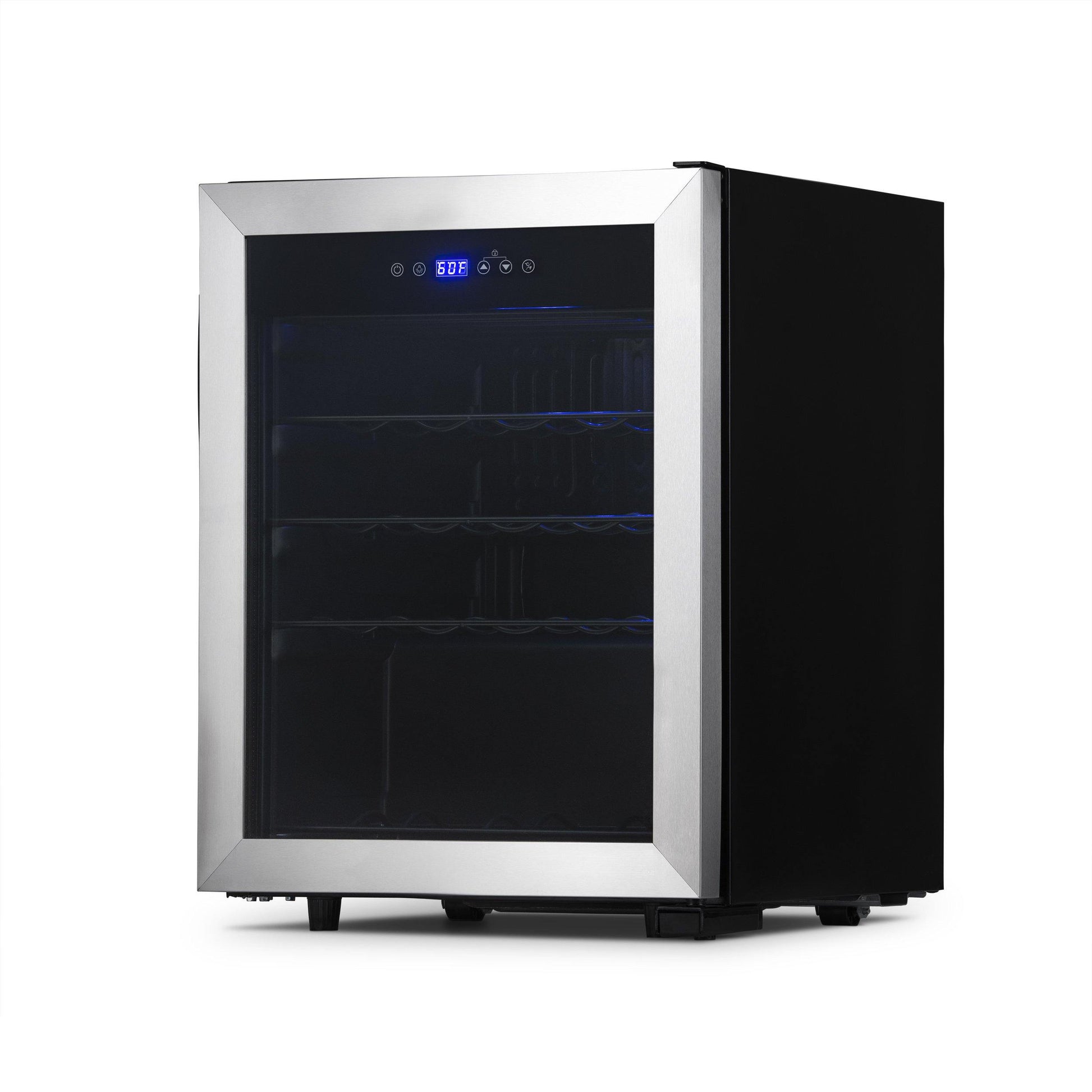 Newair Freestanding 23 Bottle Compressor Wine Fridge in Stainless Steel, Adjustable Racks and Exterior Digital Thermostat?