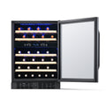 Newair 24” Built-in 46 Bottle Dual Zone Wine Fridge in Black Stainless Steel