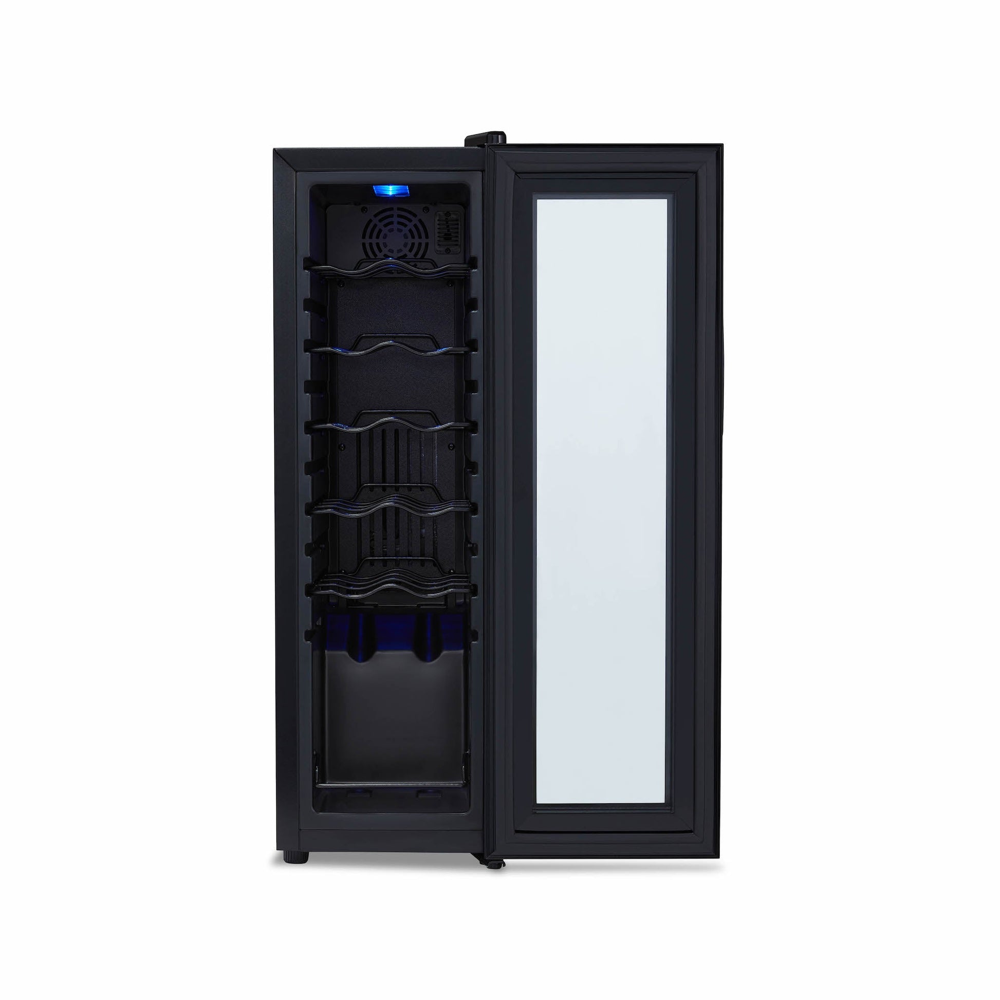 Newair® Shadow?? Series Wine Cooler Refrigerator 12 Bottle, Freestanding Mirrored Wine Fridge with Double-Layer Tempered Glass Door & Compressor Cooling for Reds, Whites, and Sparkling Wine, 41f-64f Digital Temperature Control