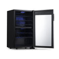 Newair Freestanding 28?Bottle Dual Zone Wine Fridge?in Stainless Steel and Adjustable Racks