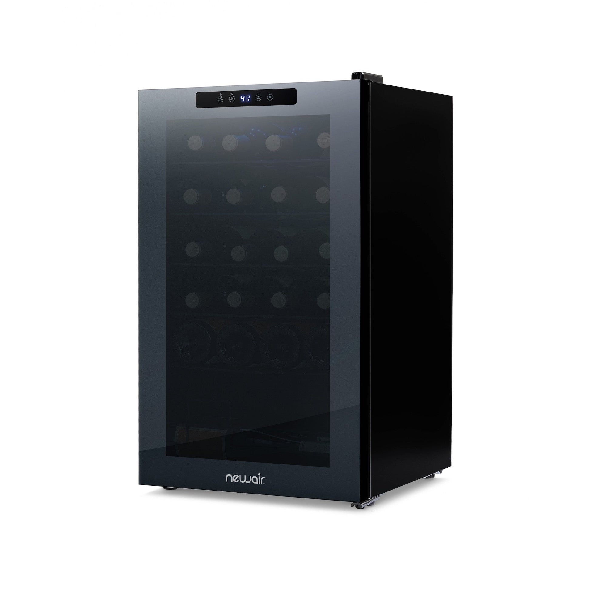 Newair® Shadow?? Series Wine Cooler Refrigerator 24 Bottle, Freestanding Mirrored Wine Fridge with Double-Layer Tempered Glass Door & Compressor Cooling for Reds, Whites, and Sparkling Wine, 41f-64f Digital Temperature Control