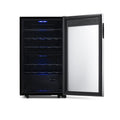 Newair Freestanding 28?Bottle Dual Zone Wine Fridge?in Stainless Steel and Adjustable Racks