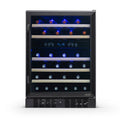 Newair 24” Built-in 46 Bottle Dual Zone Wine Fridge in Black Stainless Steel