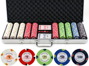 13.5g 500pc Monaco Casino Clay Poker Chips Set - Crown Humidors