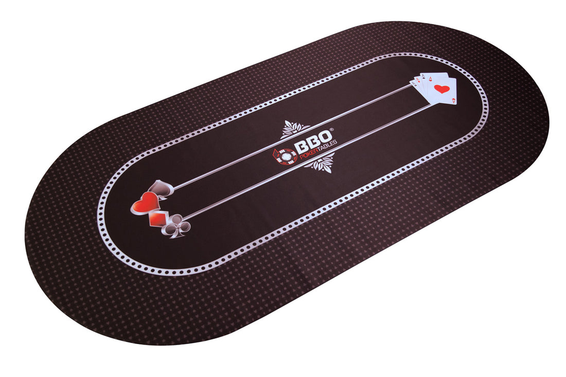 Portable Poker Party Mat - Black - Crown Humidors