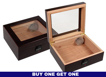 The Capri Glasstop Deluxe Humidor - 60 Cigar ct.