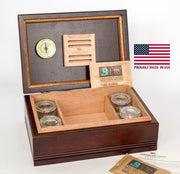 WoodTop CannBisDor; Large Rich Mahogany finish by American Chest - Crown Humidors