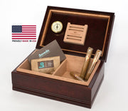 WoodTop 75 Count Cigar Humidor; Amish Crafted & Made in USA - Crown Humidors