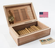 Americana Rustic Solid Mahogany Cigar Humidor; 50 Count by American Chest - Crown Humidors