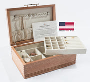 Americana Jewelry Chest w/ Lift-Out Tray by American Chest - Crown Humidors
