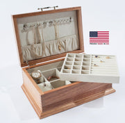 Americana Jewelry Chest w/ Lift-Out Tray & Decorative Base by American Chest - Crown Humidors