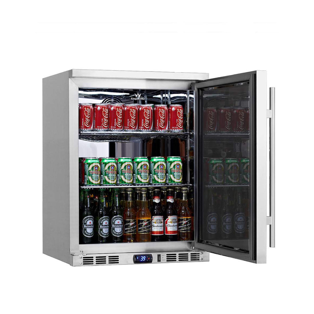 Kings Bottle 24 Inch Outdoor Beer Fridge Cooler Stainless Steel KBU55ASD RHH