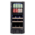 Newair 15 Inch Wine and Beverage Refrigerator – 13 Bottles & 48 Cans Capacity with Dual Temperature Zone Wine Cooler, Black Stainless Steel & Double-Layer Tempered Glass Door, Compact Wine Cellar Built-in Counter or Freestanding Fridge