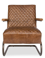 Beverly Hills Chair, Cuba Brown Leather by Sarreid - Crown Humidors