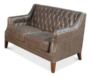 Brooks Leather Tufted 2 Seat Sofa by Sarreid - Crown Humidors