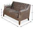 Brooks Leather Tufted 2 Seat Sofa by Sarreid - Crown Humidors