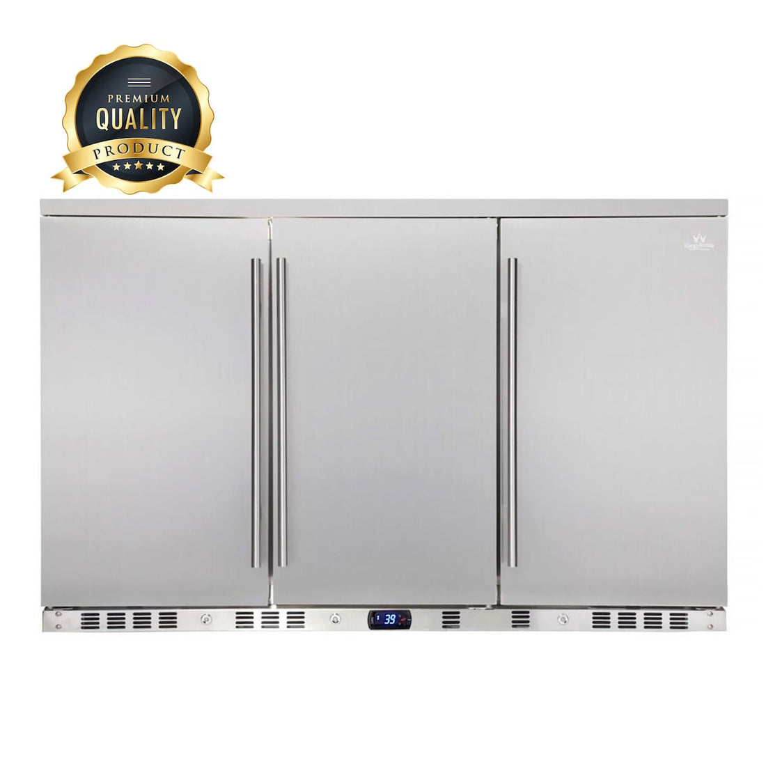 Kings Bottle 53 Inch Solid 3-Door Outdoor Beverage Drinks Cooler KBU328ASD