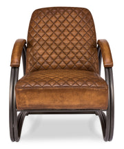 Montmartre Chair, Carter Brown Leather by Sarreid - Crown Humidors