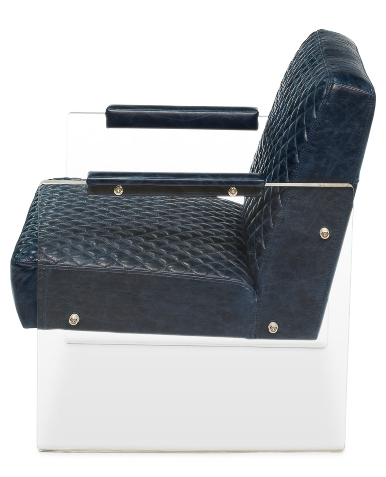 Just Look Acrylic Arm Chair, Blue by Sarreid - Crown Humidors