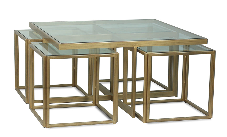 Brass Coffee Table Squared by Sarreid - Crown Humidors