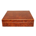 Prestige Imports Chateau 20 Count Burl Cigar Humidor w/ Humidifier - Crown Humidors