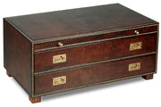 Gentleman's Fine Leather Chest/Low Table by Sarreid - Crown Humidors