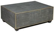 Grey Leather Shagreen Cocktail Table by Sarreid - Crown Humidors
