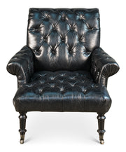 English Tufted Lounge Chair, Black by Sarreid - Crown Humidors