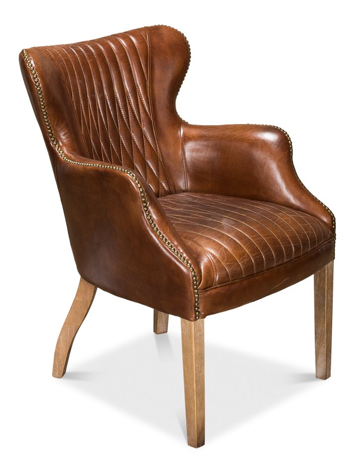 Dieter Petite Wing Chair, Vintage Cigar by Sarreid - Crown Humidors