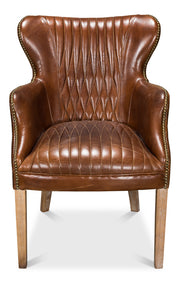 Dieter Petite Wing Chair, Vintage Cigar by Sarreid - Crown Humidors