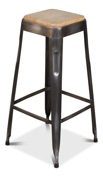 Bar Stool W/ Wooden Top by Sarreid - Crown Humidors