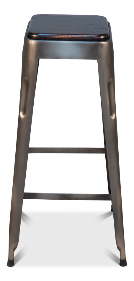 Bar Stool W/ Wooden Top by Sarreid - Crown Humidors